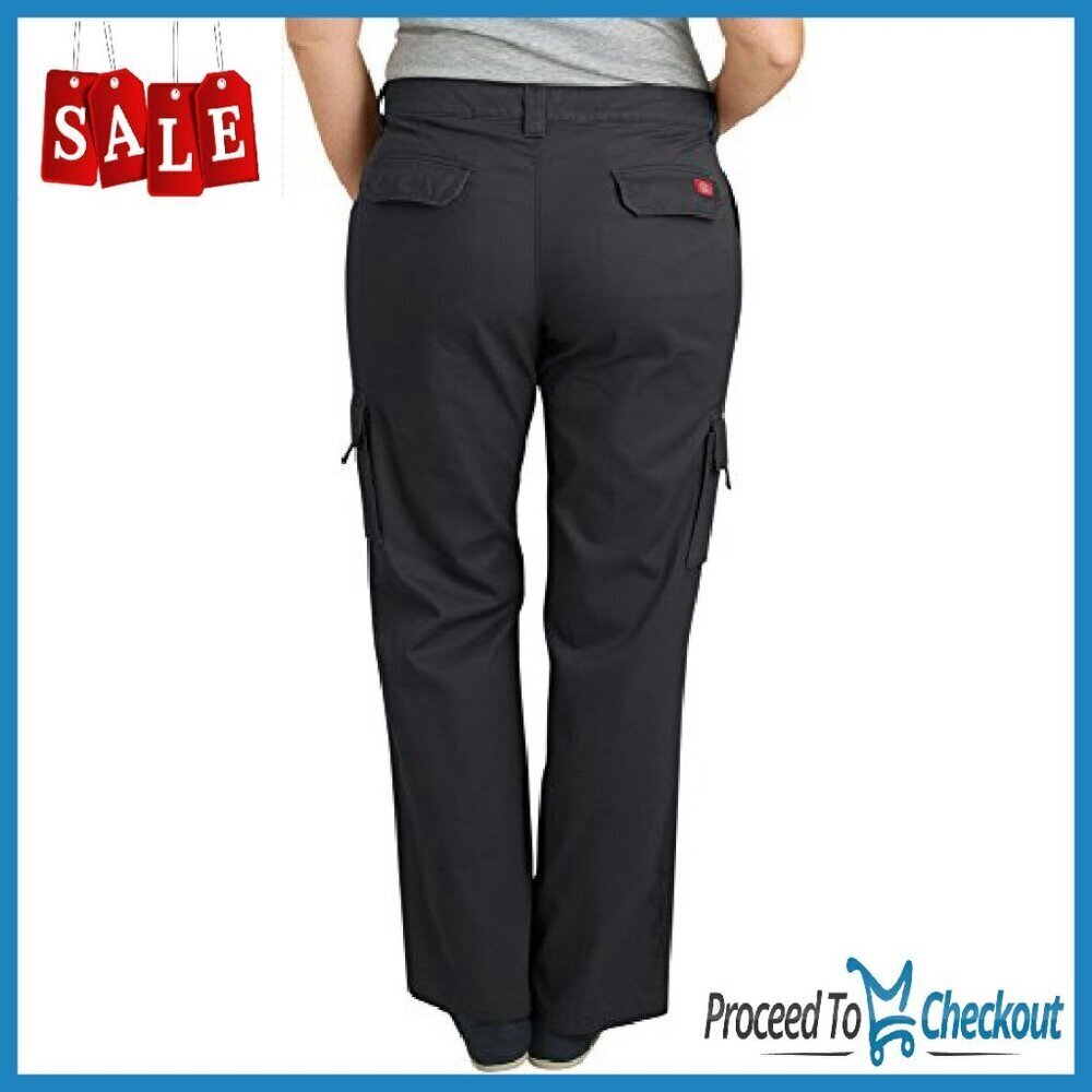 Plus Size Relaxed Cargo Pants with Pockets, Straight Leg Fit - Picture 3 of 6